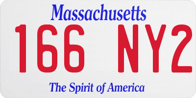 MA license plate 166NY2