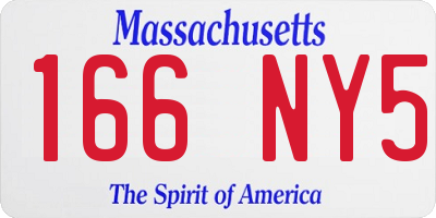 MA license plate 166NY5