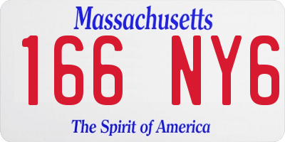MA license plate 166NY6