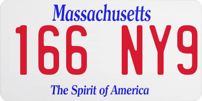 MA license plate 166NY9
