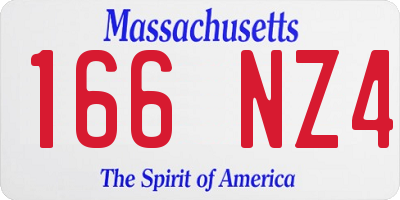MA license plate 166NZ4