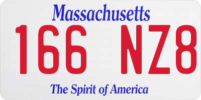 MA license plate 166NZ8