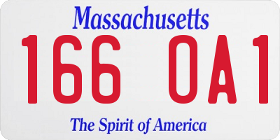 MA license plate 166OA1