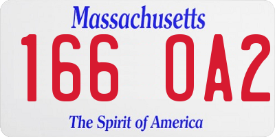 MA license plate 166OA2
