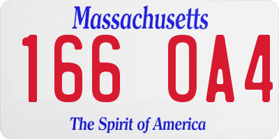 MA license plate 166OA4