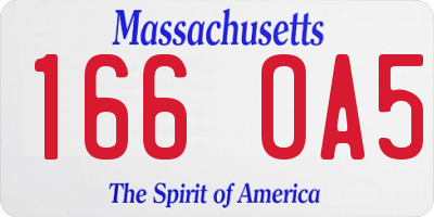 MA license plate 166OA5