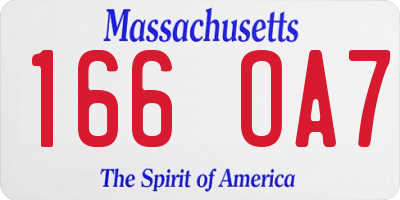 MA license plate 166OA7
