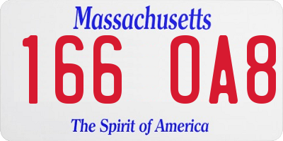 MA license plate 166OA8