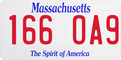 MA license plate 166OA9