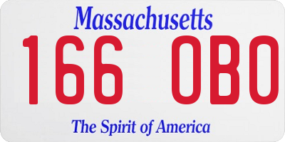 MA license plate 166OB0