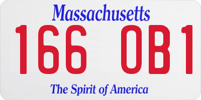 MA license plate 166OB1