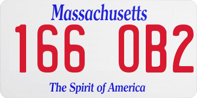 MA license plate 166OB2