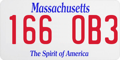 MA license plate 166OB3
