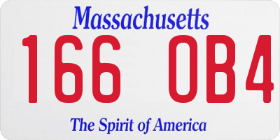 MA license plate 166OB4