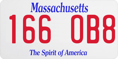 MA license plate 166OB8