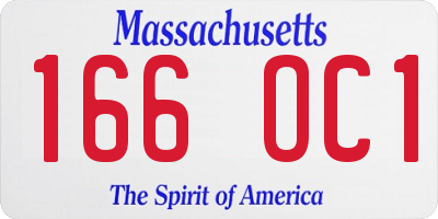 MA license plate 166OC1