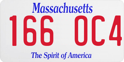MA license plate 166OC4