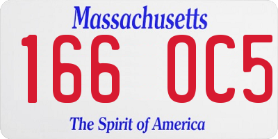 MA license plate 166OC5