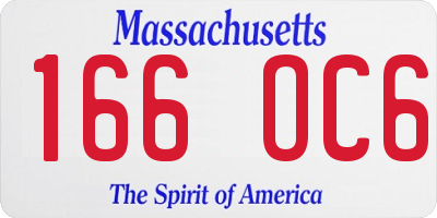 MA license plate 166OC6