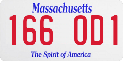 MA license plate 166OD1