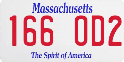 MA license plate 166OD2