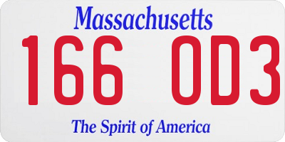 MA license plate 166OD3