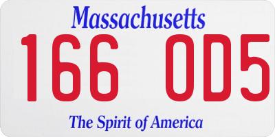 MA license plate 166OD5