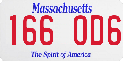 MA license plate 166OD6