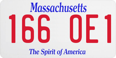 MA license plate 166OE1