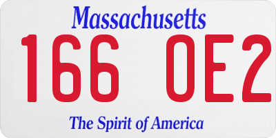 MA license plate 166OE2