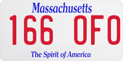 MA license plate 166OF0