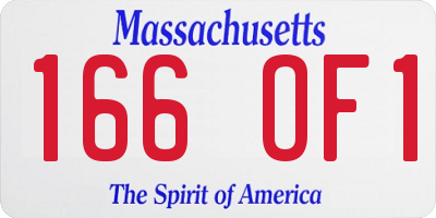 MA license plate 166OF1