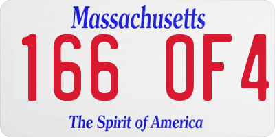MA license plate 166OF4