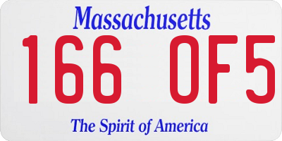 MA license plate 166OF5
