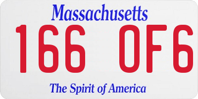 MA license plate 166OF6