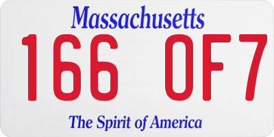 MA license plate 166OF7