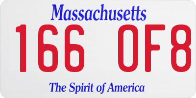 MA license plate 166OF8