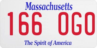 MA license plate 166OG0