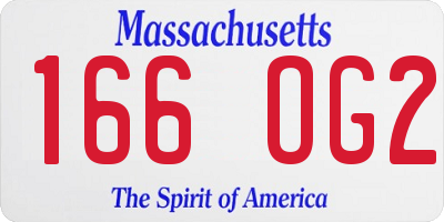 MA license plate 166OG2