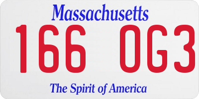 MA license plate 166OG3