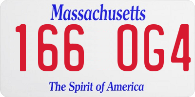 MA license plate 166OG4