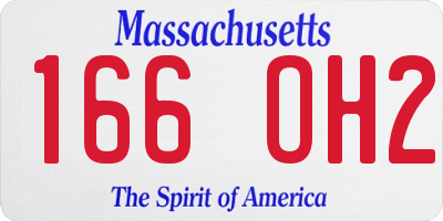 MA license plate 166OH2