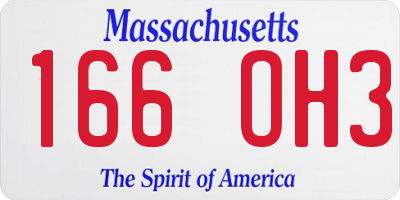 MA license plate 166OH3