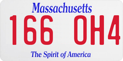 MA license plate 166OH4