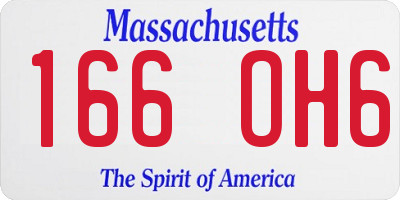 MA license plate 166OH6