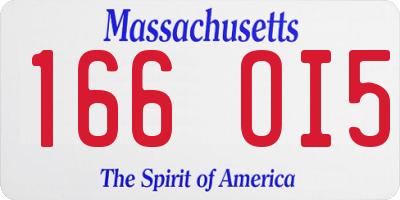 MA license plate 166OI5