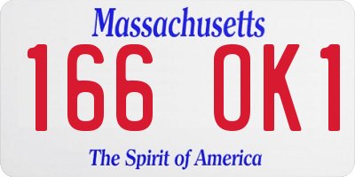 MA license plate 166OK1