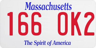 MA license plate 166OK2