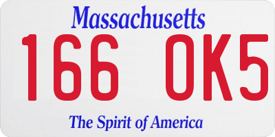 MA license plate 166OK5