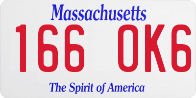 MA license plate 166OK6